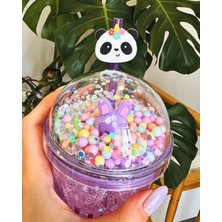 Pileli Store Çılgın Suluk Pipetli Buzlu Cam Görünümlü LED Işıklı 450 ml Çift Katman Mika 2093 Mor