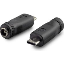 Nemere Notebook Adaptör Ucu Çevirici Type-C (M) To 5.5*2.5 (F) 10LU Paket Siyah HDX1340