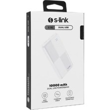  s-link ıp-g12n 10000mah micro+usb+ type-c giriş+çıkış beyaz taşınabilir pil şarj cihazı powerbank