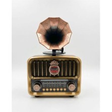  everton rt-606 gramofonlu, şarjlı, nostaljik radyo bluetooth-usb-sd-fm