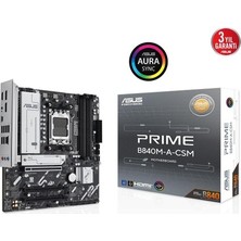 Asus Prime B840M-A-Csm Amd B840 Am5 Ddr5 7600 2Xdp Hdmi 3X M2 Usb3.2 Rgb Matx Anakart