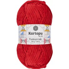 Ata Store 1 Adet Yumurcak Kadife El Örgü Ipi Açık Kırmızı K165