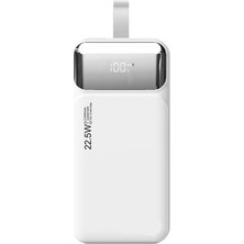 Mobilite 50000 Mah 22.5W Süper Hızlı Şarj Dahili Kablolu Dijital LED Göstergeli Powerbank