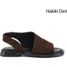 Gönderi(r) Kadın Kahverengi - Taba  Hakiki Deri Sandalet