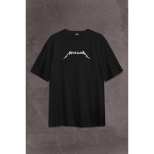 Kendim Seçtim Metallica Rock Music Metal Skull Kuru Kafa James Lars Kırk Robert Sırt Ön Baskılı Oversize Tişört Unisex T-Shirt