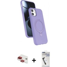 Marsilyan™- iPhone 11 Kılıf Iz Işık Koleksiyonu - Şeffaf Uv Polymer Nano Ekran Koruyucu + Kırmızı Pers Alüminyum Kamera Lens