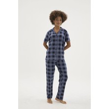 Kocabey KKT-26158K Kadın Apaj Yaka Düğmeli Pijama Takımı
