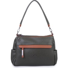 Nas Bag Çok Gözlü Yumuşak ve Hafif Yapılı Çift Askılı Omuz ve Çapraz Çanta ( 30X24 cm ) Haki Taba Victoria