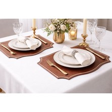 Diva Home Deri Amerikan Servis Set Kahve 33 X47