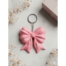 3D Tasarım Pembe Fiyonk Anahtarlık ve Çanta Aksesuarı - Özel Üretim Estetik Bag Charm