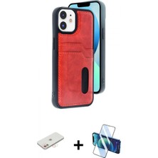 Marsilyan™- iPhone 11 Kılıf Yörünge Işık Serisi - Siyah 3D Antistatik Cam Ekran Koruyucu + Yeşil Renkli Kamera Lens Koruma Cam