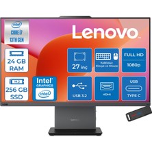 Lenovo Thinkcentre Neo 50A 27 G5 Intel Core I7 13620H 4.9ghz 24GB Ddr5 256GB SSD Freedos Dokunmatik 27" Fhd (1920X1080) IPS 300NITS All In One Bilgisayar TC12SA0013TRF06 +Zetta Flash Bellek