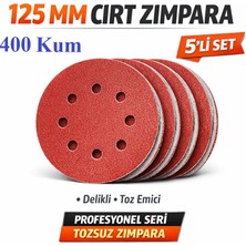 Venoa 125 mm Cırt Zımpara Kağıdı 5 Adet – 8 Delikli Disk, Ahşap & Metal Uyumlu 400 Kum