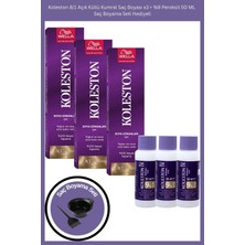 Wella Koleston 8/1 Açık Küllü Kumral 3’lü Tüp Boya + 3’lü %9 Oksidan Boyama Seti (Hediyeli)