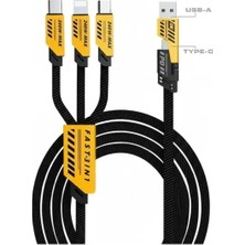  usb / type-c / micro usb / lightning pl-8917 240w 4in1 hızlı şarj kablosu