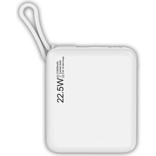 Mobilite 10000 Mah 22.5W Süper Hızlı Dahili Type-C Kablolu Dijital Göstergeli Hızlı Şarj Powerbank