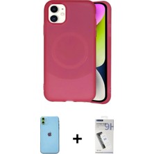 Marsilyan™- iPhone 11 Kılıf Ufuk Serisi - Şeffaf Uv Polymer Nano Ekran Koruyucu + Yeşil Neon Fosforlu Kamera Lens