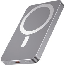 Mobilite 5000 Mah 15W + 20W Metal Ultra Ince LED Göstergeli 35W Turbo Şarj Magsafe Powerbank