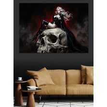 Karizma Tablo Kurukafa Üstünde Oturan Seksi Kadın Dekoratif Kanvas - Mdf Ahşap Tablo