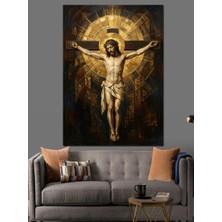Karizma Tablo Çarmıhta Hz. Isa Dini Tablo Dekoratif Kanvas - Mdf Ahşap Tablo