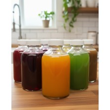 JUNIBELIW JUNİBELİW 9 Adet 50 ml Cam Şişe Beyaz Plastik Kapaklı Çok Amaçlı Shot Şişesi Meyve Suyu Shot Şişesi 9 x 50 ml