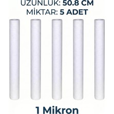 Kadim Kapital 5 Adet 20 İnç Spun Sediment Su Arıtma Tortu Filtresi (1 - 5 - 20 Mikron Seçenekli)
