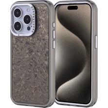 MobaxAksesuar Apple iPhone 15 Pro Kılıf Kamera Çerçeve Taşlı Parlak Tasarım Kapi Kapak