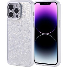 MobaxAksesuar Apple iPhone 14 Pro Max Kılıf Kamera Çerçeve Taşlı Parlak Tasarım Kapi Kapak