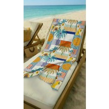 Miami Beach Tropikal Patchwork Desenli Renkli Yüksek Su Emici 70X150CM Plaj Havlusu