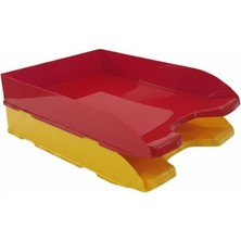 Ark 2'li A4 Uyumlu Plastik Evrak Rafı Dayanıklı Masaüstü Belge Düzenleyici 33X25X6 cm