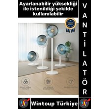 Wintoup #vantilatör Kompakt Sessiz Yoğun Üfleme Şarjlı Ayarlanabilir Yükseklik 5 Kademe Kablosuz Vantilatör