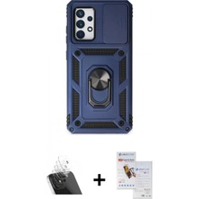 Marsilyan™- Galaxy A72 Kılıf Ahenk Klasik - Siyah Seramik Nano Ekran Koruyucu + Şeffaf Kamera Lens Koruma Cam