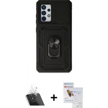 Marsilyan™- Galaxy A72 Kılıf Ahenk Klasik - Siyah Seramik Nano Ekran Koruyucu + Şeffaf Kamera Lens Koruma Cam