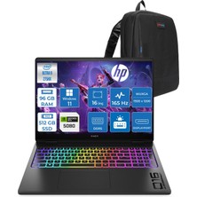 Hp Omen Max 16-AH0009NT Intel Core Ultra 9 275HX 96GB Ddr5 512GB SSD RTX5080 16GB 120W Windows 11 Pro 16" Wuxga (1920X1200) IPS 400NITS 165Hz Oyuncu Bilgisayarı OB92QQEAP43 + Zetta Çanta