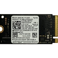 Micron 2550 512GB 5000/4000MB/S GEN4X4 M.2 22X42 SSD (Kutusuz)