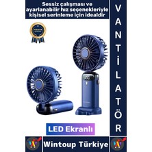 Wintoup #vantilatör Kompakt Sessiz Yoğun Üfleme Şarjlı Ayarlanabilir Başlık 5 Kademeli El Fanı Vantilatör