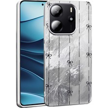 MobaxAksesuar Xiaomi Redmi Note 14 4g Kılıf Leopar Kurdele Ekose Desenli Mep Kapak