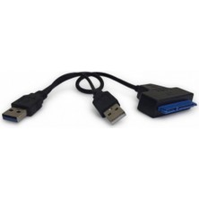 Zeyar Teknoloji USB 3.0 To Sata Dönüştürücü Kablo - 2.5 Inç Ssd/hdd Adaptörü - Çift USB Girişli Hızlı Veri Aktarımı