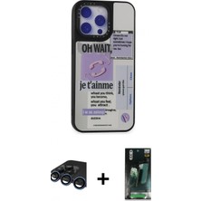 Marsilyan™- iPhone 15 Pro Kılıf Odak Klasik Serisi - Siyah 360 Mat Full Body Arka Koruyucu + Lacivert Raze Metal Kamera Lens