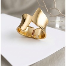 Gold Kaplama Çelik ve Çinko Alaşımlı Kelepçe Bilezik