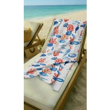 Miami Beach Balık ve Mercan Desenli Renkli Yüksek Su Emici 70X150CM Plaj Havlusu