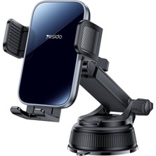 Yesido C279 360 Dönebilen Cam Panelli Vakumlu Kıskaç Tip Araç Içi Telefon Tutucu