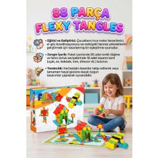 Farbu Oyuncak 88 Parça Flexy Tangles Esnek Geometrik Şekilli Zeka Geliştiren Eğitici Yapı Oyuncak Seti