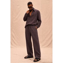 Tarz Cool Erkek Haki Tencel Kumaş Oversize Gömlek Pantolon Takım – Rahat Kesim Yazlık Kombin