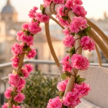 Bakburaya Yapay Çiçekçilik 1 Adet Koyu Pembe Sakura 2 Metre Sarkan Sarmasik Ev Dekor Masa Süsü