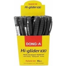 Halsa Donga Tükenmez Kalem Hi Glider 100 1.0mm Hibrit Siyah 50'li Paket