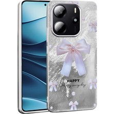 MobaxAksesuar Xiaomi Redmi Note 14 4g Kılıf Leopar Kurdele Ekose Desenli Mep Kapak