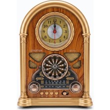 Everton Rt-719 Şarjlı, Saat Göstergeli Nostaljik Radyo Bluetooth-Usb-Sd-Fm