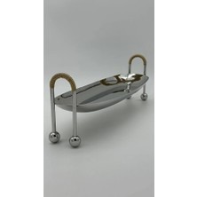 Mikasa Moor Silver Hasır Kulplu Ayaklı Gondol Servislik 43X15CM