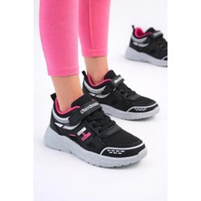 Slipcat Unisex Çocuk Spor Günlük Hafif Taban Cırtlı Bağcıklı Nefes Alabilen Kaymaz Okul ve Günlük Sneaker